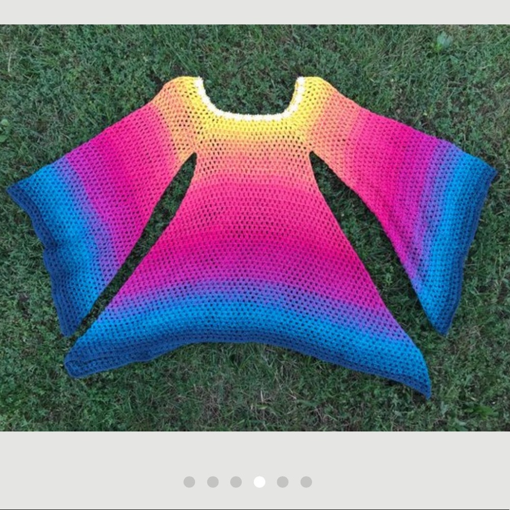 Colorful Angel Sleeve Boho Tunic Dress - Picture 4 of 6